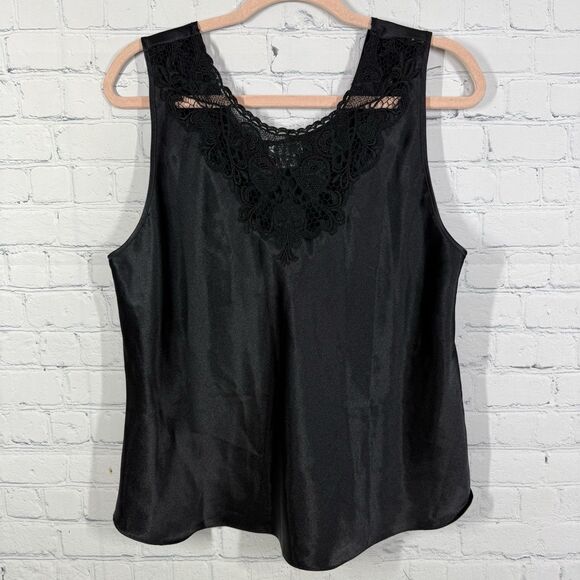 Y2K Camisole Cottage Fairy Women Plus 1X Black Lace Whimsigoth Top Preppy - Picture 1 of 7